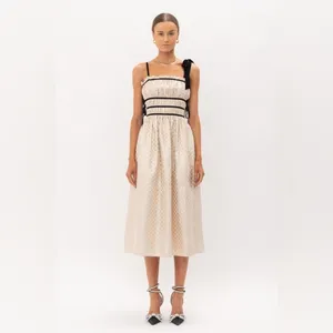 NWT Sofie the Label Claire Dress Gold Jacquard Velvet Straps Size‎ Small thumbnail 6