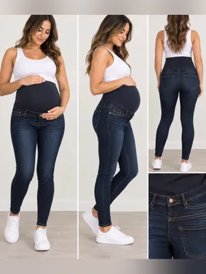 Old Navy Dark Blue Maternity Over-Belly Jeggings thumbnail 2