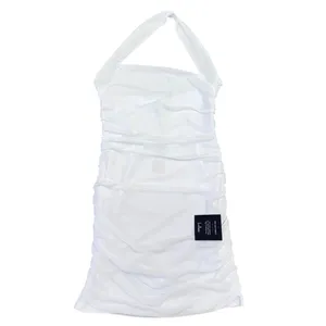 Lulus Attractive Radiance White Mesh Ruched Halter Mini Dress size L thumbnail 3