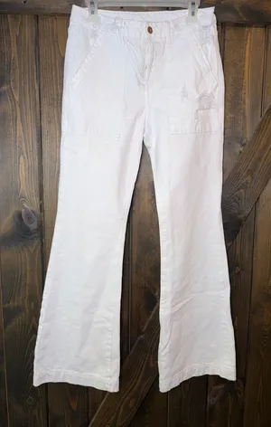 NSF Mid Rise Button Fly Straight‎ Distressed Flare Leg Jeans thumbnail 1