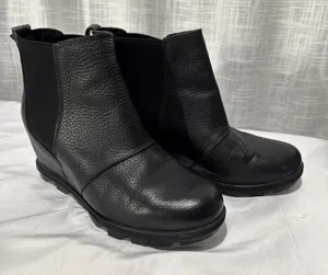 SOREL Boots Womens Sz 10 Black Joan of Arctic Wedge II Chelsea Ankle Pull On thumbnail 1