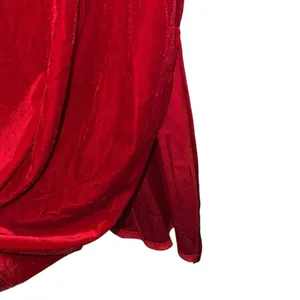 SHEIN Red Velvet Wrap Midi Dress Long Sleeve Holiday Party Large‎ thumbnail 4