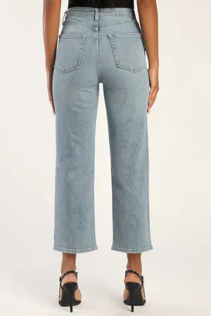 Just Black Denim Truly Cool Light Wash Ribcage Straight Leg Jeans thumbnail 4