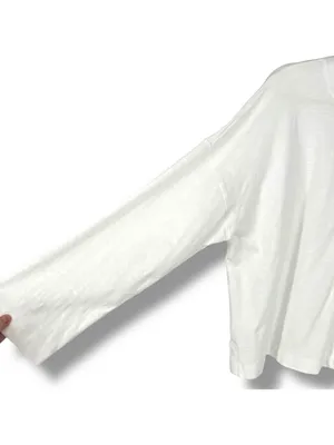 Madewell Bombay Minimalist Casual White Long Sleeve Henley Top Size XL NWT thumbnail 5