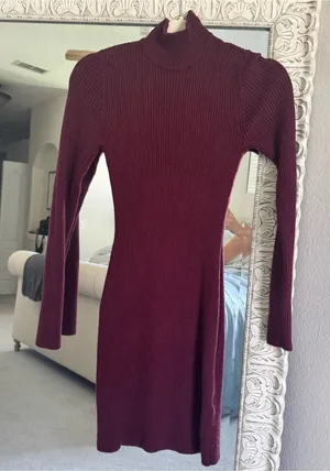 Abercrombie & Fitch Women's Rib-Knit Burgundy Sweater XSP - NWOT. Super soft! thumbnail 1