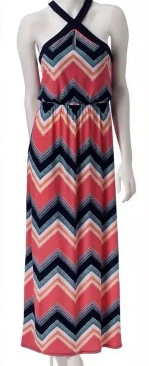 NWT Trixxi Halter Maxi Dress Size L thumbnail 1