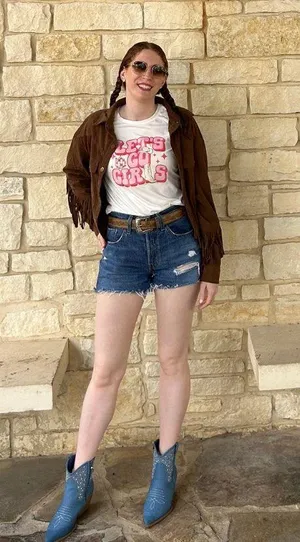 SheIn Light Brown Cropped Corduroy Shacket Shirt Jacket Western Fringe Small thumbnail 2