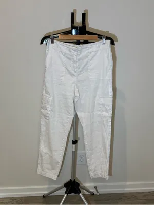 Chico’s White Linen Blend Cargo Utility Pants Size 0.5 / Approx. US 6 thumbnail 2