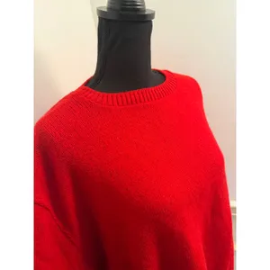 Vtg Jantzen Tomato Red Wool Knit Crewneck Sweater Vibrant Minimalist Pullover thumbnail 4