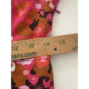 J Crew Top Womens S Pink Floral High Neck Blouse Victorian Ruffles Side Zip thumbnail 15