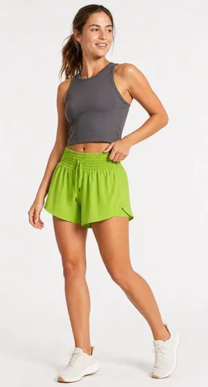 NWOT Neon Green Flowy Athletic Running Shorts XL thumbnail 1