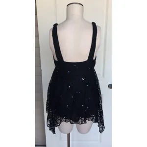 NWT Millau Sequin Beaded Black Lace Tunic Top Size M thumbnail 3
