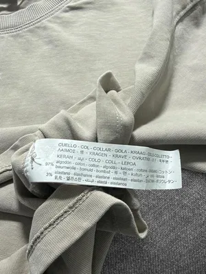 Zara Taupe Cropped Boxy T-Shirt Size Small thumbnail 5