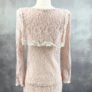 Vtg 80s Jessica McClintock Lace Dress‎ Size 8 Cottage Coquette Victorian Prairie thumbnail 5