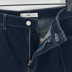 MNG Mango Women Dark Wash Seam Detail Wide Leg Crop Jeans Size 12‎ Denim Pants thumbnail 4