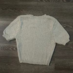 Knitted cream tee shirt in size small thumbnail 2