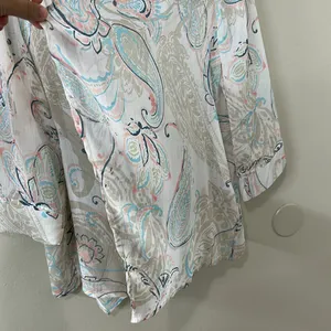 Chico's Multicolor Paisley Sheer Waterfall Front Shrug Cardigan Sz 2 US L thumbnail 6