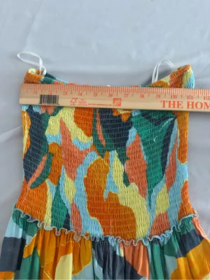 Anthropologie Abel The Label Boho Tropical Smock Strapless Maxi Dress Small thumbnail 4