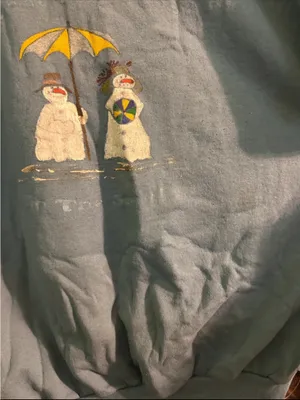 Hanes Blue Sweatshirt with Snowman Beach Graphic thumbnail 3