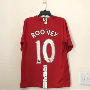Rooney #10 AIG Manchester United Red Devil 2007-08 Jersey Soccer Football Nike Sz M Some wear as pictured thumbnail 3