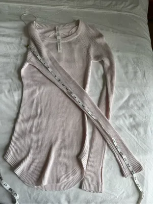 Lululemon Cabin Yogi Long Sleeve Light Pink Sweater Knit Top US 2 Cashmere Mix thumbnail 10