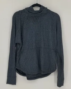 Lululemon Pick Up The Pace Long Sleeve‎ SIze 8 Luon Spray Jacquard Blue Black thumbnail 1