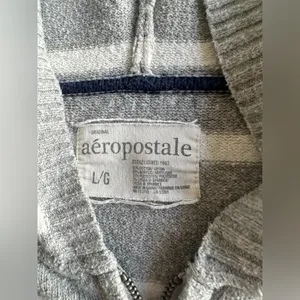 Aeropostale Vintage Y2K Striped Zip-Up‎ Hoodie Sweater Jacket Large thumbnail 4