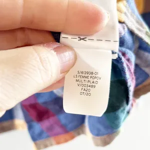 GAP Long Sleeve Femme Cotton Pullover Top Plaid Blue Pink Medium thumbnail 5