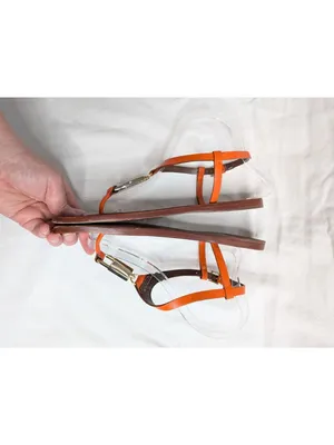 Tory Burch Padlock Orange T-strap Logo Sandals Size 9 thumbnail 7
