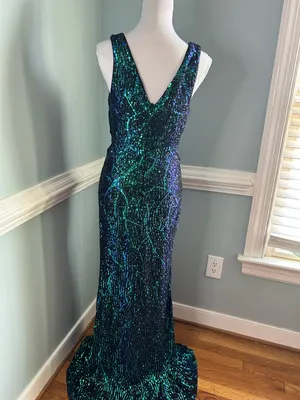 Sequin Dress with black, Green and Blue Pattern- xl nwot thumbnail 8