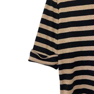 Lauren Ralph Lauren Black Gold Striped Shirt Sz L thumbnail 4