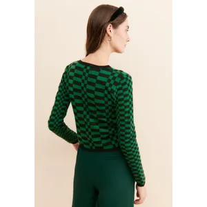 Daydreamer LA Evergreen Check Sweater Size Small $87 retail NWT Soft! thumbnail 4