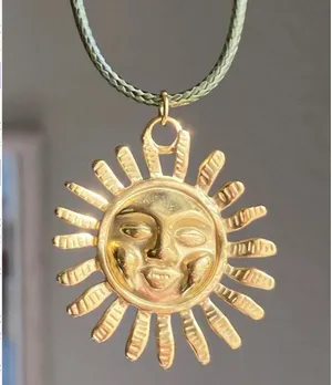 Handmade gold tone stainless steel sun boho retro vintage style earrings☀️ thumbnail 10