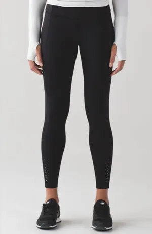 LULULEMON Athletica Fast And Free 7/8 Black Leggings Size 6 thumbnail 3