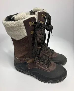 Merrell Winter Boots Womens 7.5 Brown Good Espresso Waterproof Vibram Insulated thumbnail 1