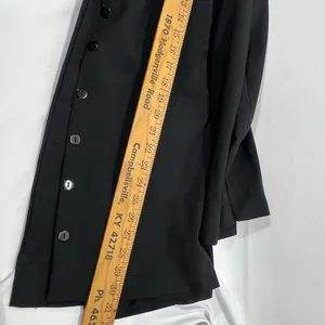Zara‎ Longer Style Blazer Coat Women M Black W/Pockets Trendy Lightweight Button thumbnail 10