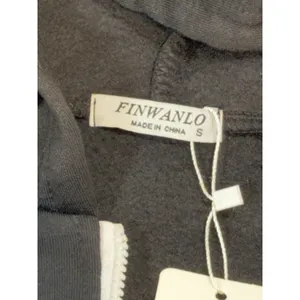FINWANLO Women’s S Black Fleece Full Zip Hoodie Long Sleeve w/ Pockets thumbnail 2