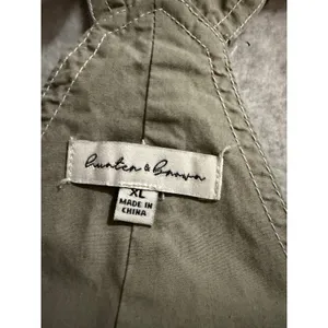 Hunter & Brown Cargo Overalls Womens XL Olive Green Wide Leg Cotton HBP421 thumbnail 6