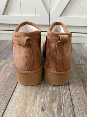 Madden Girl Embrace Suede Slip-On Platform Chestnut Mini Ankle Boots thumbnail 4