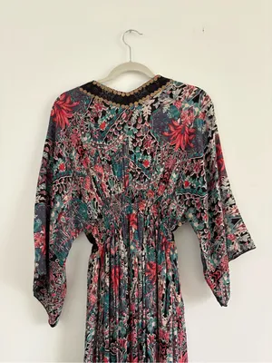Anthropologie Raga Floral Kimono Maxi Dress Size XS thumbnail 11
