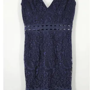 Bardot Fiona Lace Trumpet Midi Dress , Cocktail Sheath Flounce Sleeveless Navy thumbnail 3