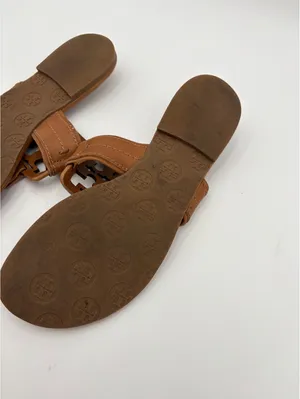 Tory Burch $248 Woman’s 7M Brown Leather Thong Sandals with Logo Accent Size 7M thumbnail 6