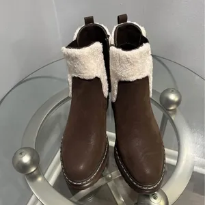 Pierre Dumas Brown and Cream Heeled Boots thumbnail 6