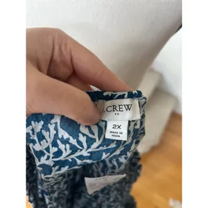 NWT J.Crew Factory Teal Blue & White Floral Print Square Neck Tank thumbnail 5