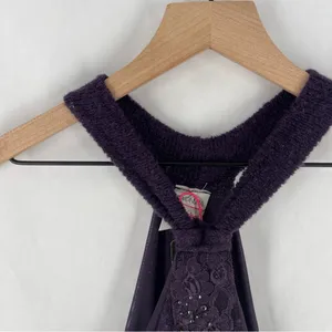 Coconuda‎ Donna Purple Mohair Blend Knit Halter Midi Dress Size L thumbnail 4