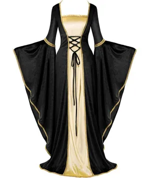 Spooktacular Renaissance Costume Women Velvet Medieval Dress Halloween LARGE thumbnail 1