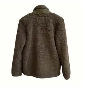 Abercrombie‎ Fitch Soft AF Sherpa Fleece Jacket Olive Green Full Zip Women's XS thumbnail 3