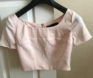 Kendall + Kylie Blush Pink Crop Top With Back Zipper NWT thumbnail 1