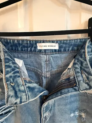Flying Monkey 29 High Rise Straight Distressed Jean Denim thumbnail 7