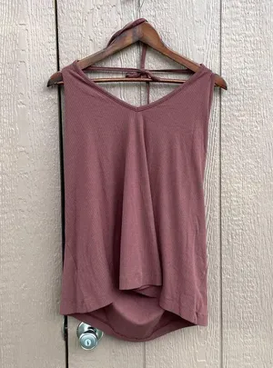 Old Navy Womens Top Shirt Brown Ribbed Halter Tie Neck Plus Size 4X thumbnail 2